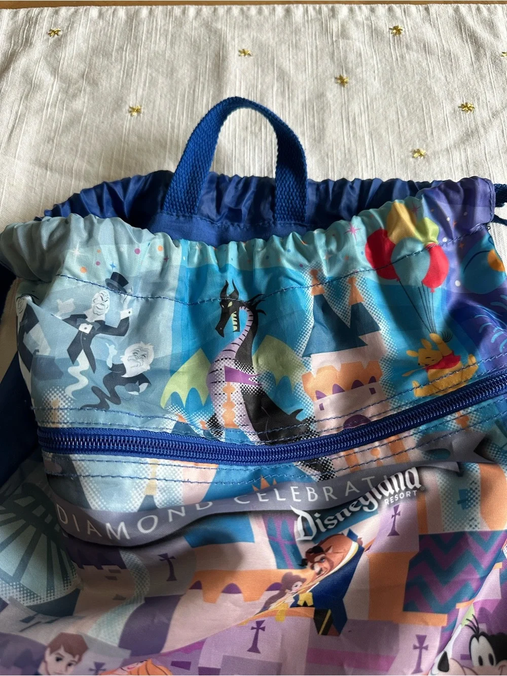 Disney Multicolor Mickey & Friends Drawstring Backpack Diamond Celebration.